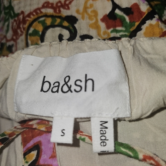 BA&SH Baila Floral Backless Womens Dress Sz S A Line Button Down Bohochic Hippie - Picture 13 of 15